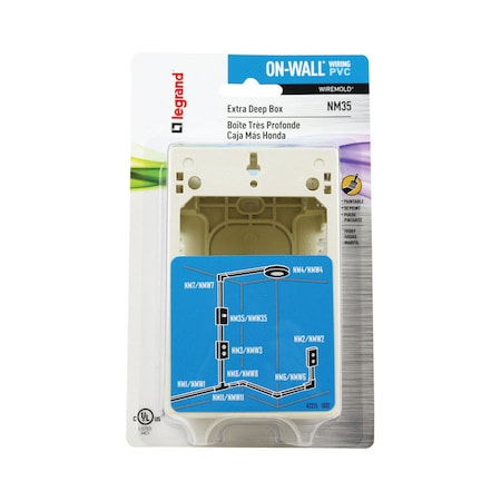 Wiremold Legrand Rectangle Plastic Outlet Box Ivory NM35